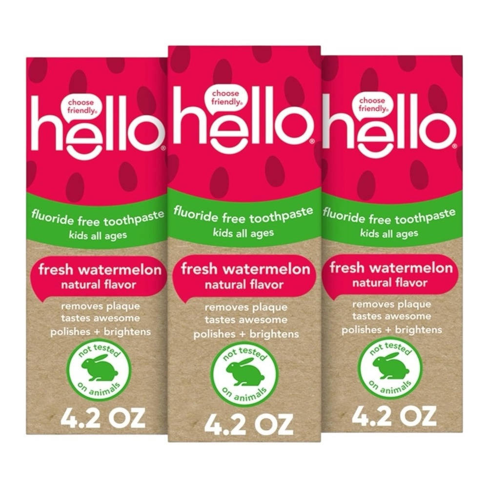 Hello -‎ Kids Toothpaste Watermelon 4.2 oz 3 Pack Fluoride Free